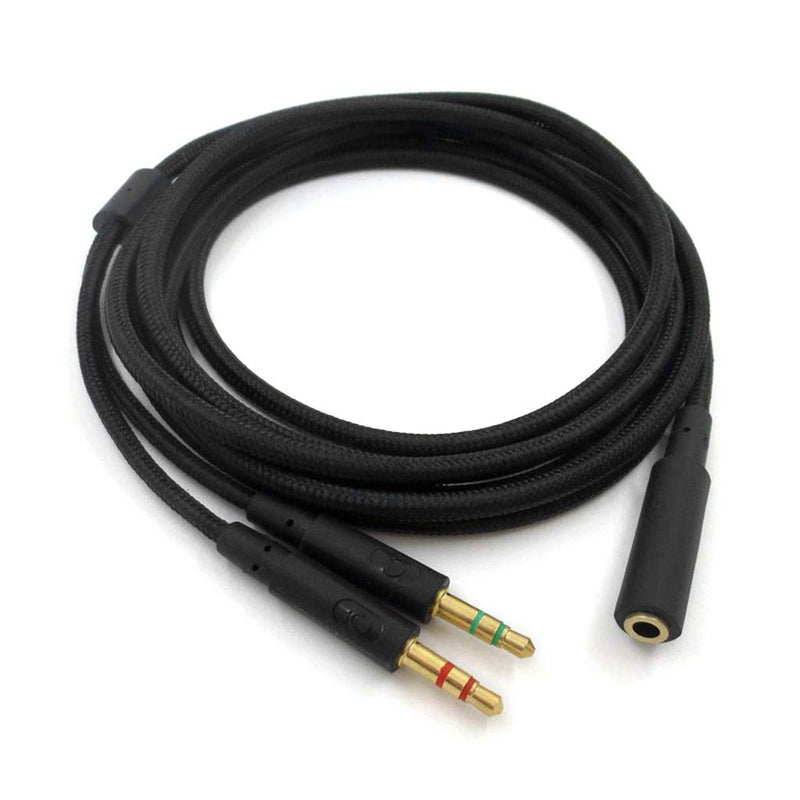 HyperX Cloud II Alpha Flight Core 3.5mm 2 في 1 سماعة الألعاب كابل تمديد الصوت 200 سم - Image 1